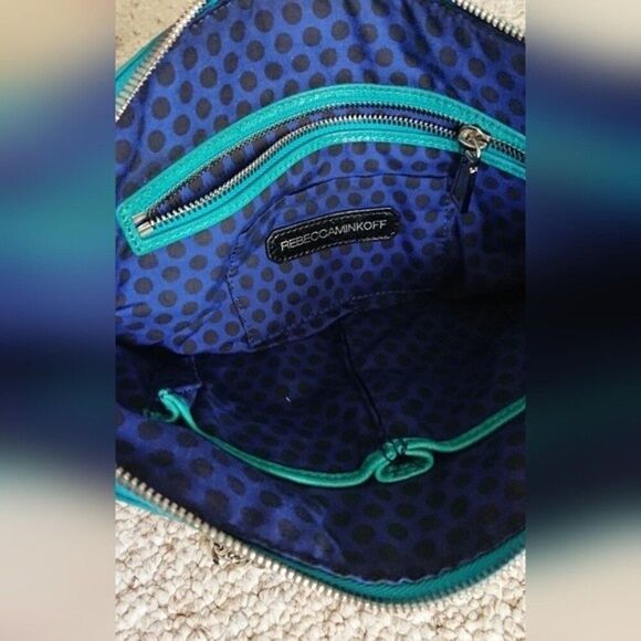 Rebecca Minkoff greenish turquoise Diamond Quilt and Stud Mikey Bag - Picture 6 of 12